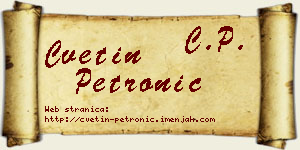 Cvetin Petronić vizit kartica
